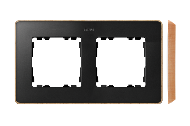 KONTAKT SIMON - Ramka 2-krotna, Detail SELECT-drewno, GRAFIT / podstawa Drewno - 8201620-271
