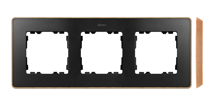 KONTAKT SIMON - Ramka 3-krotna, Detail SELECT-drewno, GRAFIT / podstawa Drewno - 8201630-271