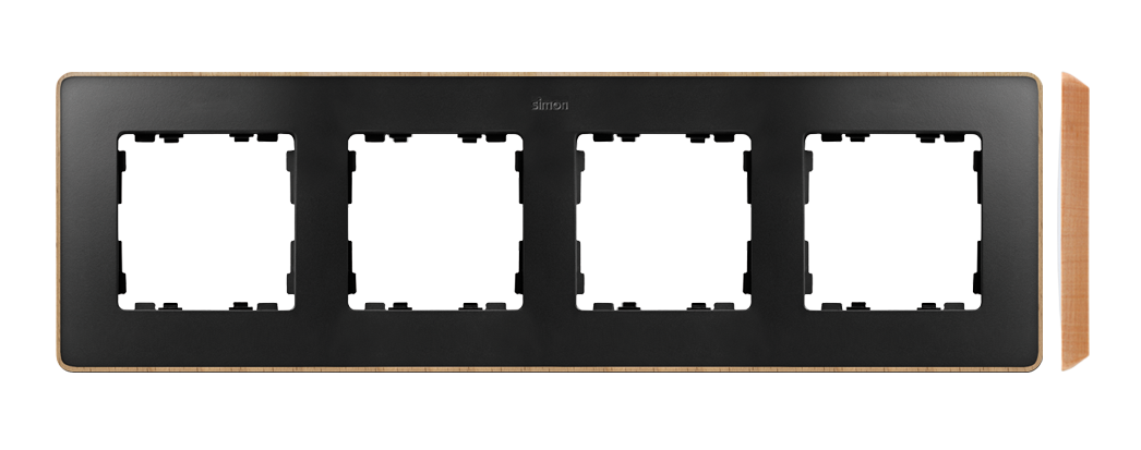 KONTAKT SIMON - Ramka 4-krotna, Detail SELECT-drewno, GRAFIT / podstawa Drewno - 8201640-271