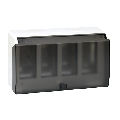 KONTAKT SIMON - Obudowa natynkowa S500 z pokrywą 4-modułowa, 8x K45; kompletna; czysta biel - 51040004-030
