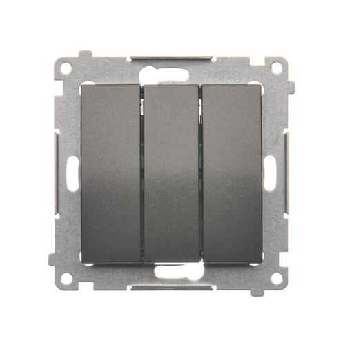 KONTAKT SIMON - Łącznik potrójny z podświetleniem LED (moduł) 10AX, 250V~, szybkozłącza; antracyt - DW31L.01/48