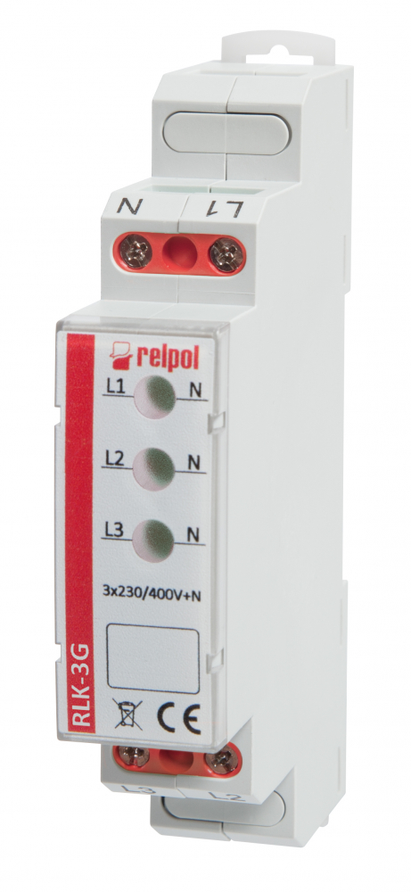 RELPOL - LAMPKA MODUŁOWA LED POTRÓJNA ZASILANIE 230V RLK-3G ZIELONY-ZIELONY-ZIELONY - 863030