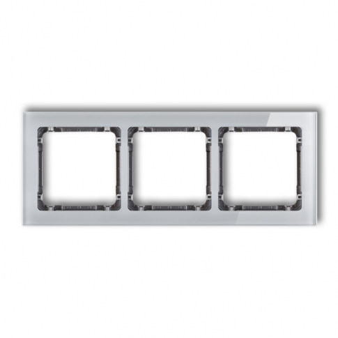 KARLIK - DECO Ramka uniwersalna 3-krotna - efekt szkła (ramka: szara; spód: grafitowy) - 15-11-DRS-3