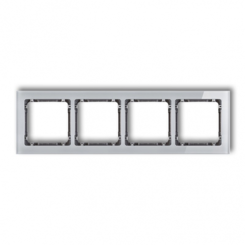 KARLIK - DECO Ramka uniwersalna 4-krotna - efekt szkła (ramka: szara; spód: grafitowy) - 15-11-DRS-4