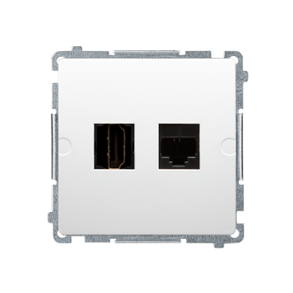 KONTAKT SIMON - Gniazdo HDMI + RJ45 kat.6. (moduł); biały - BMGHRJ45.01/11