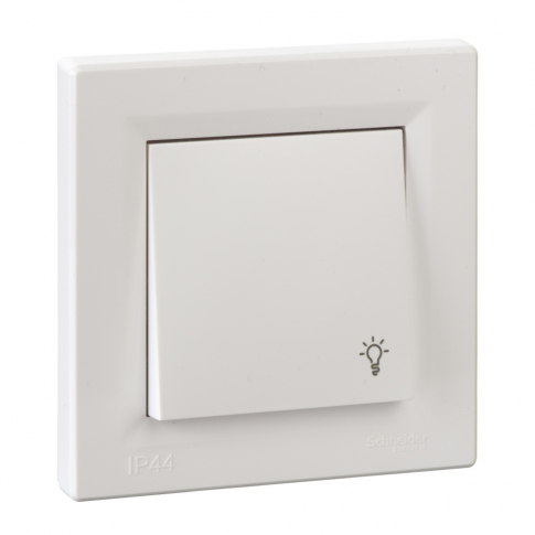 SCHNEIDER ELECTRIC - PRZYCISK ŚWIATŁO KOMPLETNE ZACISKI AUTOMATYCZNE 10AX 250V AC IP44 BIAŁY ASFORA - EPH0900221