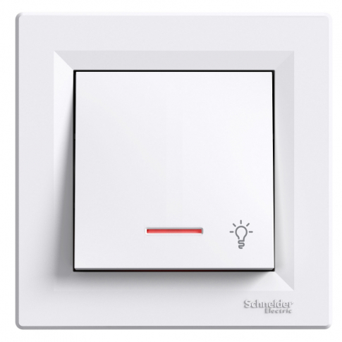 SCHNEIDER ELECTRIC - PRZYCISK "ŚWIATŁO" Z PODŚWIETLENIEM Z RAMKĄ BIAŁY ASFORA. - EPH1800121