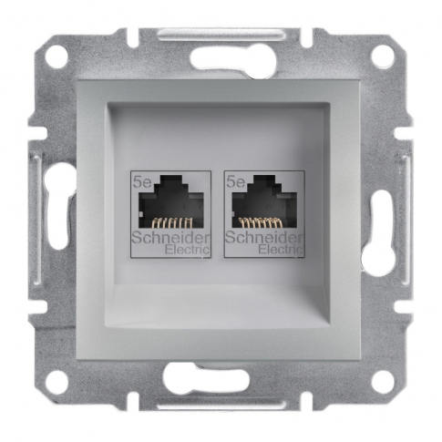 SCHNEIDER ELECTRIC - GNIAZDO KOMPUTEROWE PODWÓJNE 2XRJ45 KAT.5E UTP ALUMINIUM ASFORA - EPH4400161