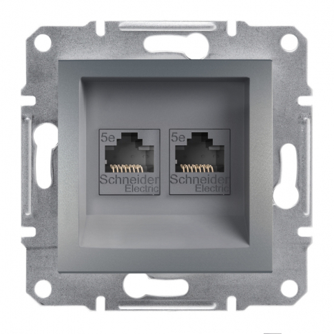 SCHNEIDER ELECTRIC - GNIAZDO KOMPUTEROWE PODWÓJNE KAT.5E UTP BEZ RAMKI STAL ASFORA. - EPH4400162