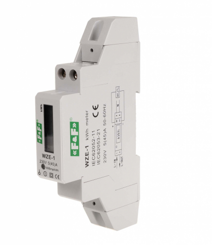 F&F - Jednofazowy licznik zużycia energii 45A  MID - WZE-1