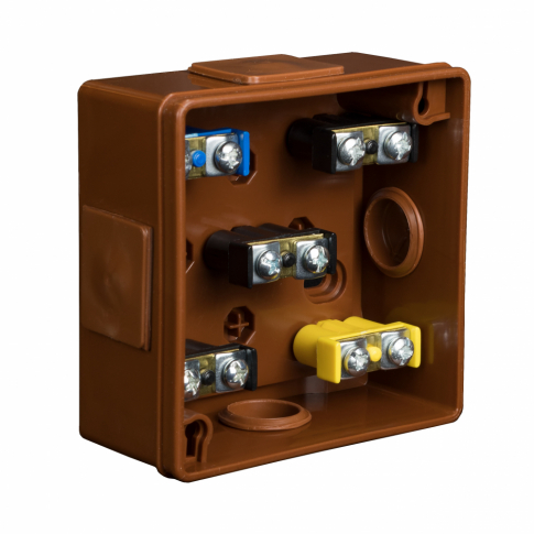 ELEKTROPLAST OPATÓWEK - PUSZKA N/T 86X86X40MM IP55 DEKIEL KLIK-KLAK Z ZACISKAMI BRĄZ VP 001-52. - 61.105