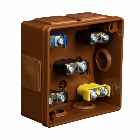 ELEKTROPLAST OPATÓWEK - PUSZKA N/T 86X86X40MM IP55 DEKIEL KLIK-KLAK Z ZACISKAMI BRĄZ VP 002-52. - 61.111