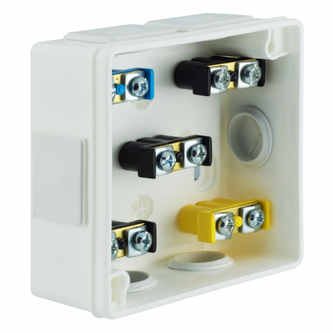 ELEKTROPLAST OPATÓWEK - PUSZKA N/T 86X86X40MM IP55 DEKIEL NA 2 WKRĘTY Z ZACISKAMI BIAŁA VP 022-51. - 61.128