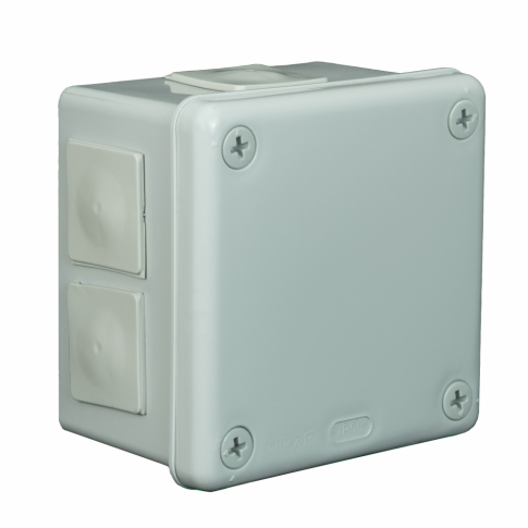 ELEKTROPLAST OPATÓWEK - PUSZKA N/T 98X98X65MM IP55 BEZ ZACISKÓW DEKIEL NA 4 WKRĘTY POPIEL VP 043-03. - 61.150