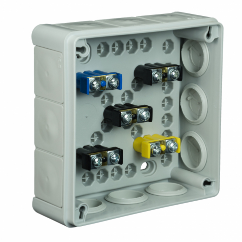 ELEKTROPLAST OPATÓWEK - PUSZKA N/T 118X118X46 IP55 Z ZACISKAMI DEKIEL NA 4 WKRĘTY POPIEL VP 051-53. - 61.158