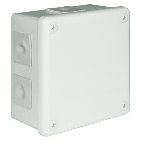 ELEKTROPLAST OPATÓWEK - PUSZKA NATYNK 118X118X64MM BEZ ZACISKÓW DEKIEL NA 4 WKRĘTY IP55 BIAŁY VP 053-01 - 61.165