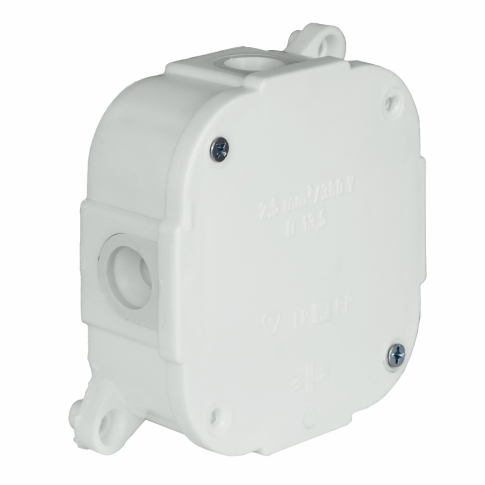 ZAKŁAD PRODUKCYJNO - HANDLOWY "ELEKTRO-PLAST" SPÓŁKA Z OGRANICZONĄ ODPOWIEDZIALNOŚCIĄ - PUSZKA NATYNK 88X88X40MM BEZ ZACISKÓW DEKIEL NA 4 WKRĘTY IP44 BIAŁY VP 074-01 - 61.173