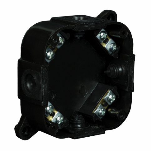 ELEKTROPLAST OPATÓWEK - PUSZKA N/T 88X88X40MM IP44 400V Z ZACISKAMI CZARNA VP 074-55. - 61.176