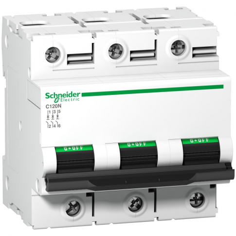 SCHNEIDER ELECTRIC - WYŁĄCZNIK NADPRĄDOWY C 100A 3-BIEGUNOWY C120N-C100-3. - A9N18367