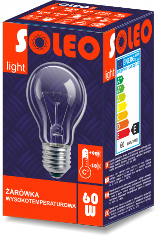 HELIOS żarówki - ŻARÓWKA WYSOKOTEMPERATUROWA E27 A55 75W SOLEO - WST-2623