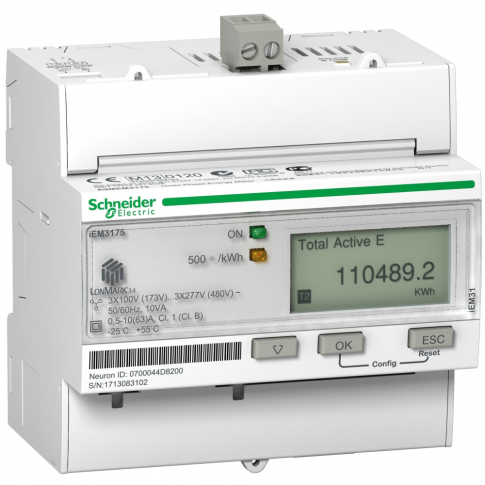 SCHNEIDER ELECTRIC - LICZNIK KWH IEM3175 - 63A LON MID.  - A9MEM3175