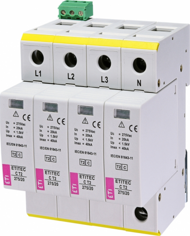 ETI - OGRANICZNIK PRZEPIĘĆ T2 (C) ETITEC C T2 275/20 4+0 RC - 002440396