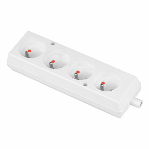 PLASTROL - GNIAZDO PRZENOŚNE WTYCZKOWE CZTEROKROTNE 16A 4x2p+Z 250V ROZBIERALNE BIAŁY - GN-470 BIAŁY