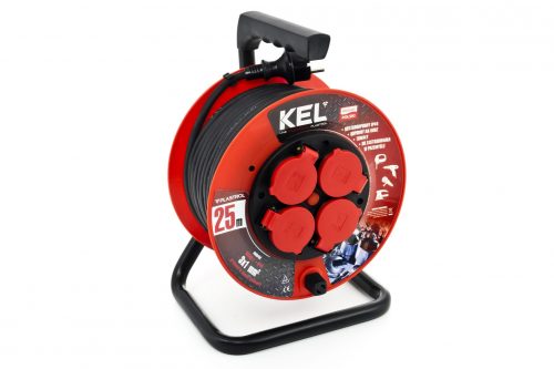 PLASTROL - PRZEDŁUŻACZ BĘBNOWY WARSZTATOWY PROFESSIONAL LINE 25MB H05RR-F (OW) CZARNY 3X1,0 IP44  - PB-PRO/S/25M/3X1/H05RR-F/CZARNY