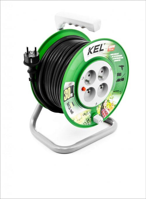 PLASTROL - PRZEDŁUŻACZ BĘBNOWY STANDARD LINE 25MB H05VV-F CZARNY 3X1,5 IP44 4 GNIAZDA ZE STYKIEM OCHRONNYM 230V - PB-ST/S/25M/3X1,5/H05VV-F CZARNY