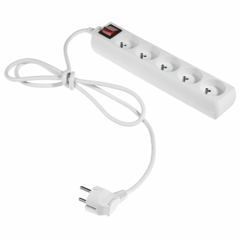 PLASTROL - PRZEDŁUŻACZ Z PIĘCIOKROTNYM GNIAZDEM Z WYŁĄCZNIKIEM ECO; 5X2p+z; 10A; 3m; BIAŁY - PS-570WS/3,0 E BIAŁY