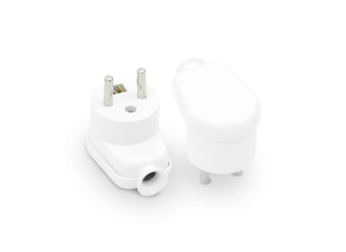 PLASTROL - WTYCZKA KĄTOWA ROZBIERALNA 16A 250V 2P+Z BIAŁY - WT-16 BIAŁY
