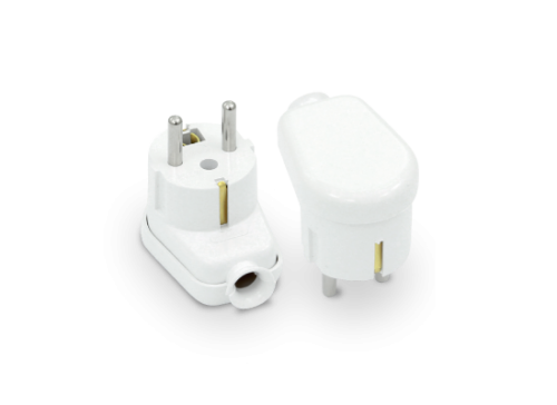 PLASTROL - WTYCZKA KĄTOWA ROZBIERALNA 16A 250V 2P+Z UNI-SCHUKO BIAŁY - WT-16U BIAŁY