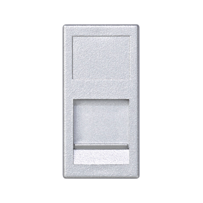 KONTAKT SIMON - Płytka K45/2, 1x RJ z osłoną; 22,5x45mm; uniwersalna; aluminium - KA76/8