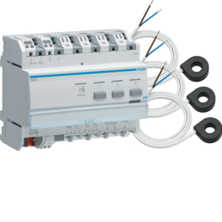 HAGER - WSKAŹNIK ZUŻYCIA ENERGII Z 3 PRZEKŁADNIKAMI KNX SYSTEM  - TE332