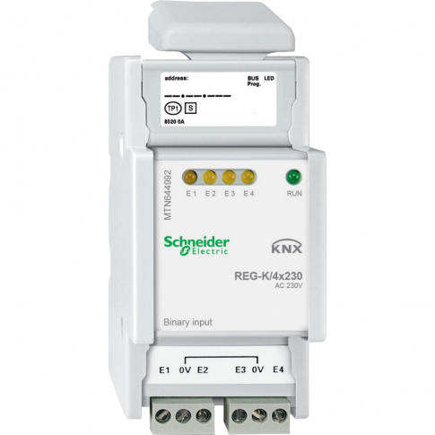 SCHNEIDER ELECTRIC - WEJŚCIE BINARNE REG-K 4X230, JASNO SZARE AKTOR ŚCIEMNNIAJĄCY UNIWESALNY - MTN644992