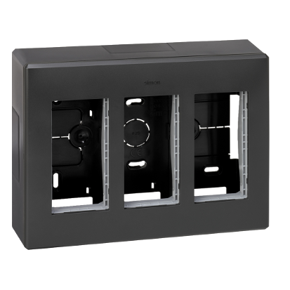 KONTAKT SIMON - Obudowa natynkowa S500 3-modułowa, 6x K45; kompletna; szary grafit - 51000003-038