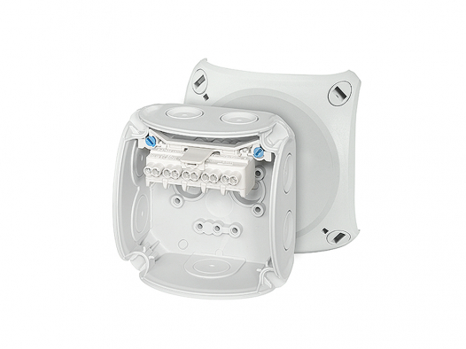 HENSEL - PUSZKA NATYNK 93X93X62MM Z DŁAWICAMI Z ZACISKAMI IP66 SZARY DK 0202 GZ - 62000148
