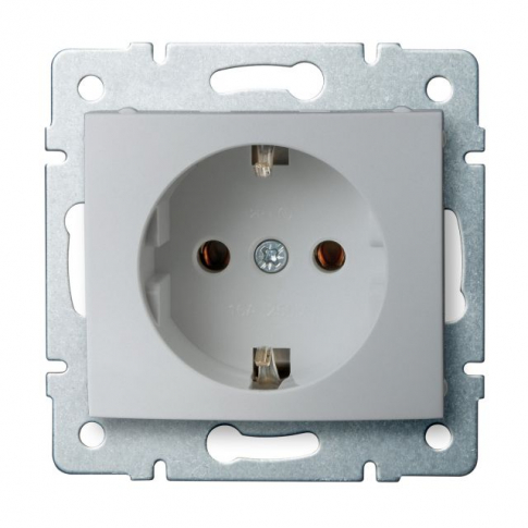 KANLUX - Gniazdo zasilające pojedyncze Schuko LOGI 02-1220-143 sr   - 25204