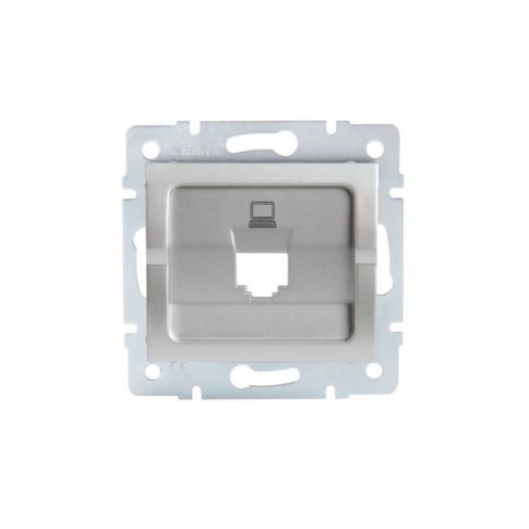 KANLUX - ADAPTER GNIAZDO KOMPUTEROWE POJEDYNCZE (RJ45 JACK) BEZ GNIAZDA SREBRNY LOGI. - 25928
