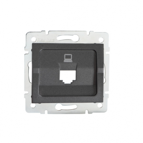 KANLUX - ADAPTER GNIAZDO KOMPUTEROWE POJEDYNCZE (RJ45 JACK) BEZ GNIAZDA GRAFIT LOGI. - 25929
