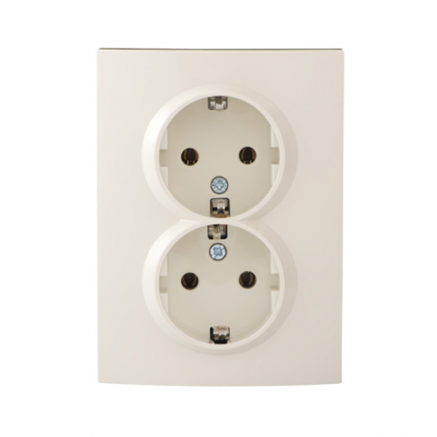 KANLUX - Gniazdo zasilające podwójne Schuko, kompletne LOGI 02-1270-103 kr   - 25154
