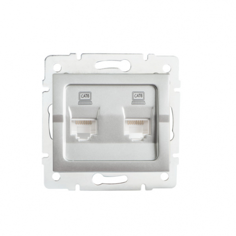 KANLUX - GNIAZDO KOMPUTEROWE PODWÓJNE NIEZALEŻNE, (2X RJ45 KAT. 6 JACK) LOGI. - 25229