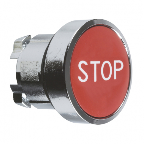 SCHNEIDER ELECTRIC - Przycisk płaski czerwony samopowrotny bez podświetlenia metalowy STOP - ZB4BA434