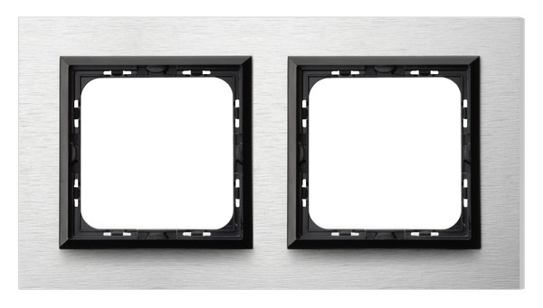 OSPEL - RAMKA PODWÓJNA SZCZOTKOWANE ALUMINIUM IMPRESJA. - R-2YAC/62/25