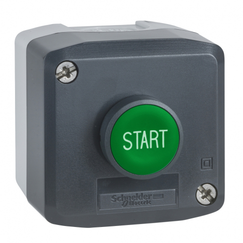 SCHNEIDER ELECTRIC - STACJA STERUJĄCA ZIELONY PRZYCISK ŚR.22 SAMOPOWROTNY "START" 1 NO CIEMNOSZARA  - XALD103