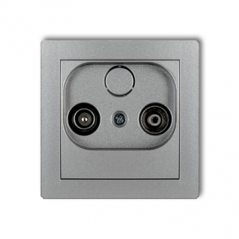 KARLIK - DECO MECHANIZM GNIAZDA ABONENCKIEGO RTV PRZELOTOWEGO 9 DB SREBNY METALIK - 7DG9P