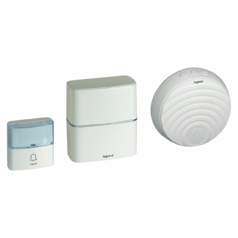LEGRAND - DZWONEK BEZPRZEWODOWY SERENITY Z DODATKOWYM ODBIORNIKIEM COMFORT 230V - BIAŁY - ZESTAW - 094272