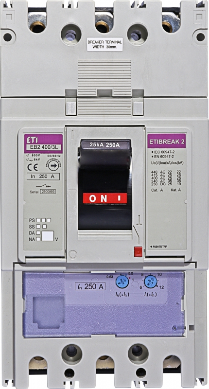 ETI - WYŁĄCZNIK MOCY 3P, 25KA, WYZW. TM EB2 400/3L 250A 3P - 004671091