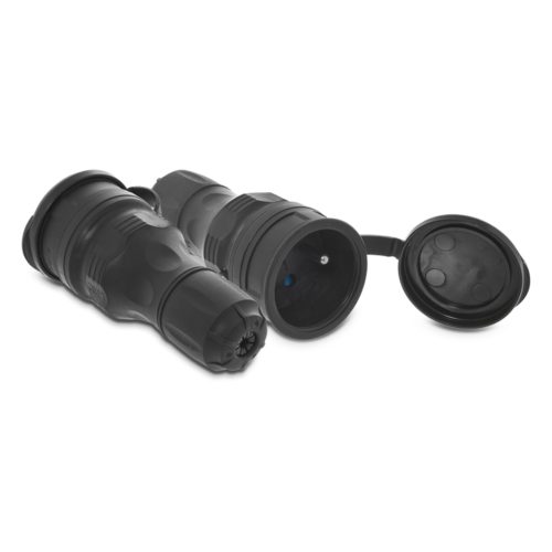 PLASTROL - GNIAZDO PRZENOŚNE Z KLAPKĄ 1-FAZOWE 16A 2P+Z 250V IP54 CZARNY EXTREM - GN-54 CZARNO-CZARNY EXTREM