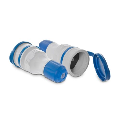 PLASTROL - GNIAZDO PRZENOŚNE Z KLAPKĄ 1-FAZOWE 16A 2P+Z 250V IP54 SZARO-NIEBIESKI EXTREM - GN-54 SZARO-NIEBIESKI EXTREM